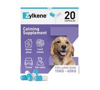 Zylkene Calming Supplements for Cats & Dogs up to 10kg 75mg Helps Ease Pet Anxiety Helps Pets cope with Short-Term challenging situations: Loud Noises Easily Administered 20 Capsules