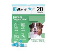 Zylkene Calming Supplements for Medium Dogs (10 to 30kg) 225mg | Promotes Relaxation | Helps Pets cope with short-term challenging situations: Loud Noises | Easily administered | 20 capsules