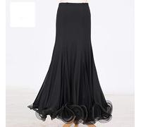 ZYLL Women Girls Ballroom Dance Skirt Long Swing Modern Standard Waltz Competition Dance Dress Belly Dance Latin Tango Skirts,B,S