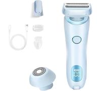Zylla Smoothshave Razor, Smooth Shave Razor Women Body Trimmer, Ipx7 Waterproof Bikini Razors, 2 in 1 Electric Shaver for Women, Wet/Dry Painless for Face, Legs and Underarms (Blue)