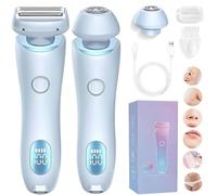 Zylla Smoothshave Razor, Smooth Shave Razor Womens, Ipx7 Waterproof 2 in 1 Electric Shavers for Women, Wet and Dry with Removable Head for Leg, Arm, Underarm, Bikini Area (Blue)