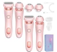 Zylla Smoothshave Razor, Smooth Shave Razor Womens, Ipx7 Waterproof 2 in 1 Electric Shavers for Women, Wet and Dry with Removable Head for Leg, Arm, Underarm, Bikini Area (2pcs-Pink)
