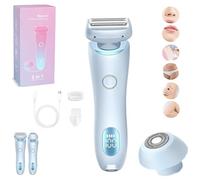 Zylla Smoothshave Razor, Zylla Shave Razor, Smooth Shave Razors Womens Body Trimmer, Ipx7 Waterproof 2 in 1 Electric Shavers for Women,Wet and Dry Portable Trimmer with Removable Head (Blue)