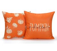 Zyllowyn Pumpkin Pillow Covers 18x18 Set of 2 Charming Hello Pumpkin Fall Throw Pillow Cases Rustic Farmhouse Decor for Living Room Bedroom Cozy Autumn Seasonal Gift for Thanksgiving Homeowners