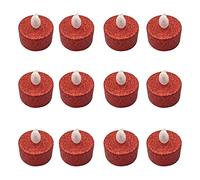 ZYLLZY 12 Pack Glitter Red Flameless Candles,Moving Wickes Flickering LED Tea Light Candles,Battery Operated Electric Fake Candles for Gift Wedding Home Party Decoration