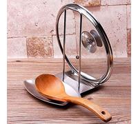 ZYLONE Lid and Spoon Rest Shelf,Pan Pot Cover Lid Rack Stand Organizer,304 Stainless Steel Pan Lid Organizer Storage Soup Spoon Rests Utensils Kitchen Decor Tool (Silver)