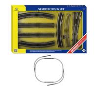 Zylopa HO Train Track Set with Wooden Ties & Nickel Silver Rails - Compatible with HODC Series, Includes Multiple Curve and Straight Sections