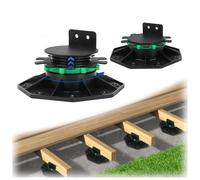Zylorix 14Pack Upgraded Adjustable Deck Support Pedestal Paver Raising from 1-9/16" to 2-3/8", with Fastener Ring for Maximum Stability, Deck Foundation Base Support Flooring Joist Supports, Black