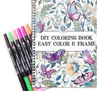 Zylota Adult Colouring Book Set with 36 Colors Markers,Spiral Bound Colouring Books with Mandala Flowers Animals Patterns for Adult Women Relaxation & Anxiety Relief