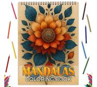 Zylota Mandalas Colouring Books for Adults,Unique Mandala Pattern for Relaxation, Adults Colouring Book Spiral Bound,Relaxing Colouring Books for Women