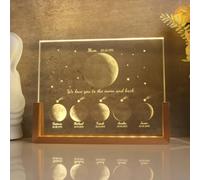 ZYMECH Personalized Baby Gift Name Night Light Personalized Dad Moon Personalized Night Light for Mom Personalized Night Light Graduation Gift (Warm Light)