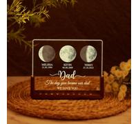 ZYMECH Personalized Moon Phase Crystal Lamp, Custom Moon Crystal Nightlight, The Night We Met, The Day You were Born, Gift for Mom, Gift for Dad (7 Colors,20.3 * 15.2cm)
