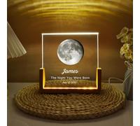 ZYMECH Personalized Moon Phases Lamp,The Day You were Born Gift,Custom Moon Night Light,Couple Gift,Mother's Day (3 Colors Light,15.2 * 15.2cm)