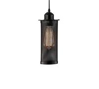 ZYMEN American Retro Country Cylindrical Iron Art Retro Industrial Pendant Light Black Metal Wire Cage Loft Pendant Lamp Bedroom Ceiling Light Shade Vintage Hanging Lighting E27 Commemoration Day