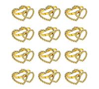 ZYMIADOU 12pcs Valentine's Day Napkin Rings Double Heart Shaped Holder for Wedding Banquet Birthday Party 's Day