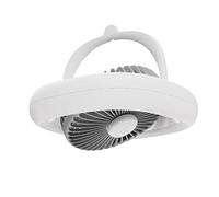 ZYMIADOU 4000mAh USB Rechargeable Remote Control Oscillating Fan 4 Gears Desk Ceiling With LED Camping Lamp Remote Control