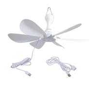 ZYMIADOU 5W 5V Hanging Fan For Car Tent Garage 16.5" Leaves 10.7 Foot Cable USB Operated Quiet Lightweight Fan