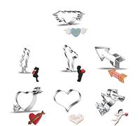 ZYMIADOU 7 Pack Biscuit Cookie Biscuit Molds Stainless Steel Valentine's Day Series Shape Bakewares Stainless Steel for Kids