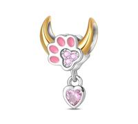 ZYMIADOU Adorable Heart Shaped Animal Miniature Pendant Silver Charm Accessory Lightweight Jewelry Accessories Lightweight Silver Dog Pendant