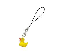 ZYMIADOU Adorable Yellow Duck Phone Chain Easy To Attach Animal Pendant Keychain Handmade Decoration For Bags And Wallets Lovely Duckling Keyring