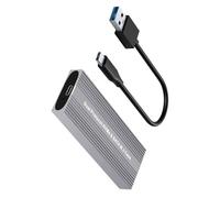 ZYMIADOU Aluminum Toolless External Solid Disk Enclosure Supporting NVMe 10Gbps Speed Drives Via USB C 3.2 10Gbps Solid Disk Enclosure USB C