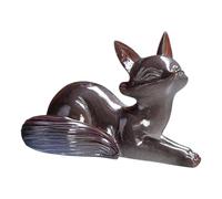 ZYMIADOU Artistic Heat-Reactive Figurine Hand-Painted Ceramic Tea Pet For Workspaces & Tea Party Enthusiasts Unique Teas Ceremony Foxes Sculpture
