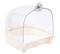 ZYMIADOU Bird Bath For Cage Birdcage Addons External Bathroom Mounted Clear Shower Room Antisplash For Parakeets Hanging