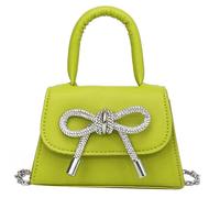 ZYMIADOU Bowknot Designs Small Handbag Fashion Solid Color Crossbody Bags PU Leather Flap Square Shoulder Bag For Women Commuting Handbag