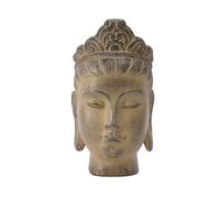 ZYMIADOU Buddhas Head Statue Resins Stone Color Buddhas Figurine Ornament For Home Garden Meditations Tabletop Living Room Decors Buddhism Gift