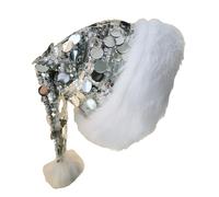 ZYMIADOU Christmas Hats For Holiday Celebrations Festival Props Hat All Age Small Large Sequined Santa Caps Party Gathering Headwear Holiday Costume Accessory