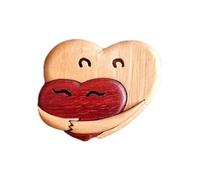 ZYMIADOU Collectible Wooden Love Heart Statue Wooden Sculpture Handmade for Birthday Valentine's Day Love Decoration