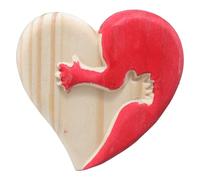 ZYMIADOU Collectible Wooden Love Heart Statue Wooden Sculpture Handmade for Birthday Valentine's Day Love Decoration