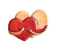 ZYMIADOU Collectible Wooden Love Heart Statue Wooden Sculpture Handmade for Birthday Valentine's Day Love Decoration