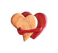 ZYMIADOU Collectible Wooden Love Heart Statue Wooden Sculpture Handmade for Birthday Valentine's Day Love Decoration