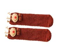 ZYMIADOU Cozy Warm Thermal Coral Fleece Cartoon Pattern Women's Socks For Christmas Festival Indoor Floor Fuzzy Slipper Socks Stylish Female Hosiery