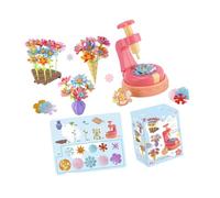 ZYMIADOU Creative Flower Press Machine for Kids Handmade Fabric Weaving Craft Set with Safe Materials for Girl Artistic Creation Girls Birthday Gift Craft Toy
