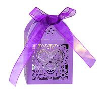 ZYMIADOU Cutting Box 100 Pieces Wedding Car Valentine Gift Banquet Hollow Candy Bride Valentine's Day Chocolate Square Personalized Boxes