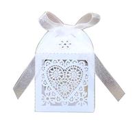 ZYMIADOU Cutting Box 100 Pieces Wedding Car Valentine Gift Banquet Hollow Candy Bride Valentine's Day Chocolate Square Personalized Boxes