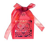 ZYMIADOU Cutting Box 100 Pieces Wedding Car Valentine Gift Banquet Hollow Candy Bride Valentine's Day Chocolate Square Personalized Boxes