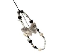 ZYMIADOU Decorative Elegant Phone Strap Multipurpose Mobile Decoration Trendsetting Beaded Cord For Smartphones Travel Use Stylish Black Charm Strap