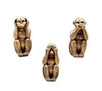 ZYMIADOU Decorative Gold Monkey Statues Set See Not Hear Speak Evil For Bookshelves And Home Ornamentation See No Hear Speak Evil