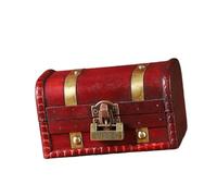 ZYMIADOU Decorative Locking Wood Box For Jewelry Cosmetics Stationery Ancient Styles Dustproof Desktop Accessories Organiser Dustproof Wooden Document Organiser