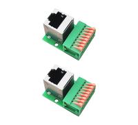 ZYMIADOU DIN Rails Mountable RJ45 8Pin Terminals Block Connectors Adapters Board Not Solder Design For Industrial Networking Connection Industrial Ethernet DIN Connectors