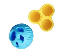 ZYMIADOU Dog Chew Toy Silicone Fillable Treat Ball Teething Toy For Aggressive Chewers Leak Food For Teeth Clean Training Dog Training Treat Dispensing Ball