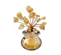 ZYMIADOU Elegant Crystal Money Tree Decoration To Attract Wealth And Positive Energy For Desks And Living Room Natural Crystal Tree