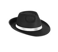 ZYMIADOU Elegant Fedoras Hat For Roleplay Costume Gentleman With Roll Brims Adult Carnivals Party Panama Headpieces Costume Hat For Adult Unisex