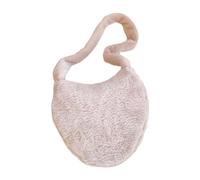 ZYMIADOU Elegant Heart Shaped Messenger Bag For Women Girls Plush Handbag Shoulder Bags Women Shoulder Bag