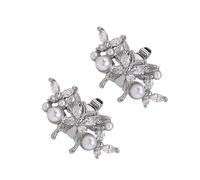 ZYMIADOU Elegant Pearls Butterfly Crystal Earphone Decor Secure Universals Compatibility Electroplated Coppers Materials Electroplated Coppers Earbud Accessory