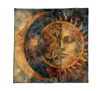 ZYMIADOU Elegant Velvets Tablecloth Portables Divination Mats With Mystical Artwork For Spiritual Meditations And Home Decoration Soft Occult Table Cover