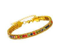 ZYMIADOU Fashionable Crystal Elegant Gold Plated Sparkling Zirconia Crystals Inlayed Wristband Jewelry Nature Inspired Jewelry